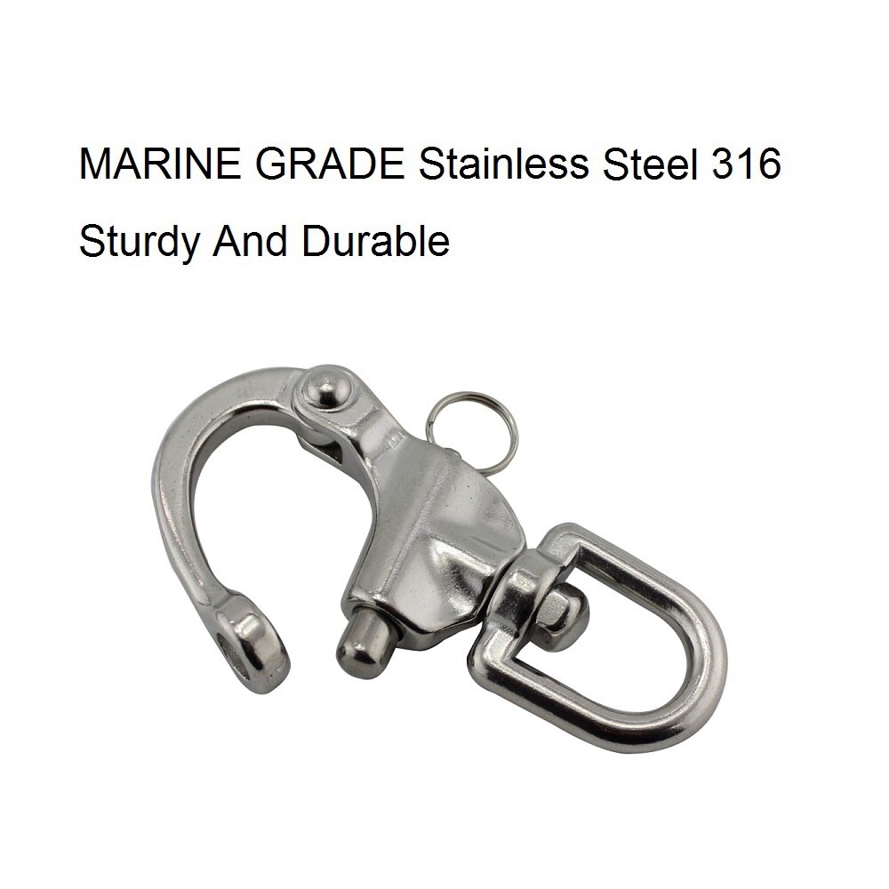 5PCS Quick Release Snap Shackle 316 Stainless Steel 70mm 87mm 128mm Heavy Duty Sailing Quick Release Swivel Trigger Snap Shackle