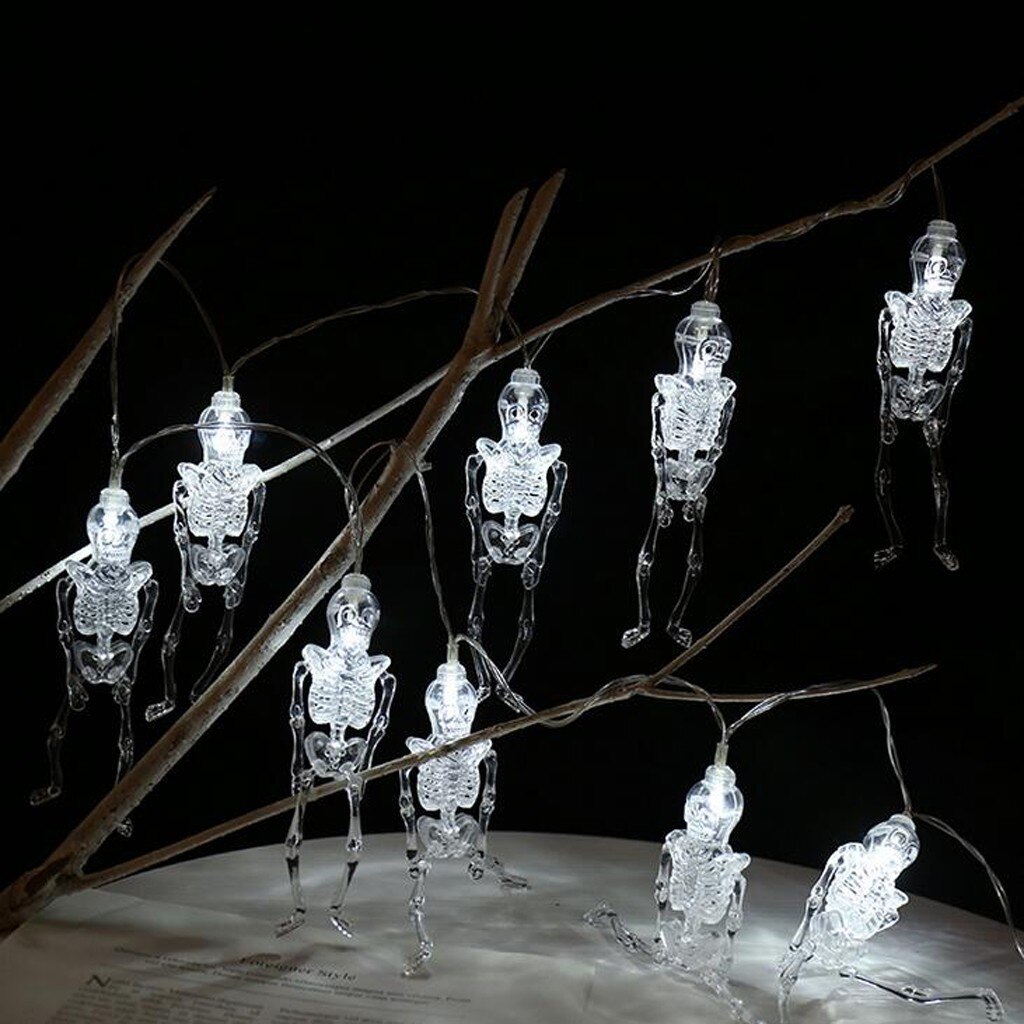 LED halloween Series Light String Skull Shaped Copper Wire Lamp Halloween Decoration Perfect Festival Indoor Party Decoration