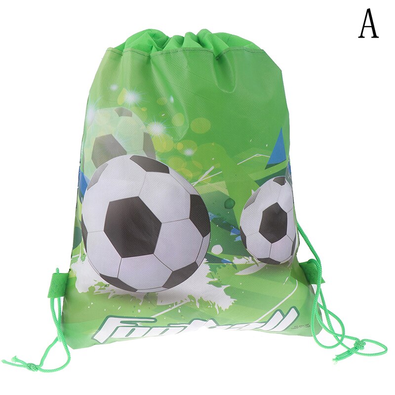 1pc Cartoon Drawstring Backpack Non-woven Fabrics Football Drawstring Bags Kids Boys Backpack Shoes Clothes Storage Bags