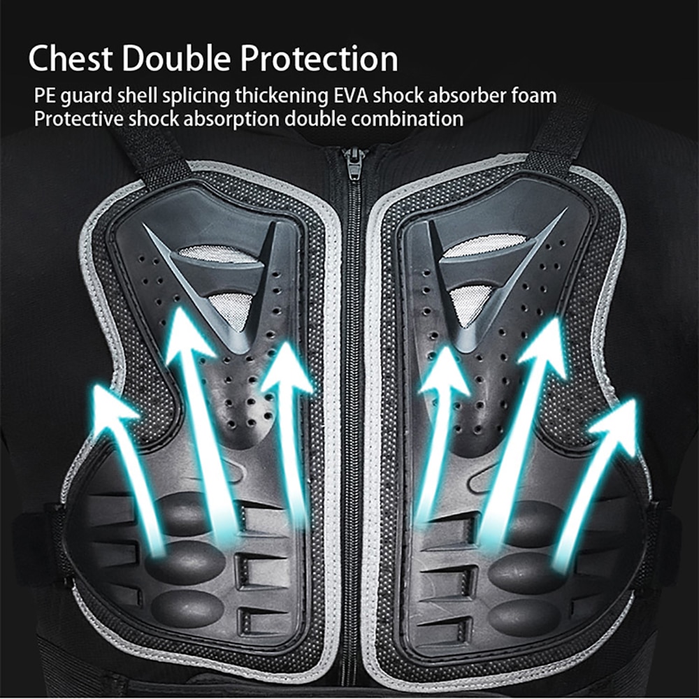WOSAWE Motorcycle Jacket Chest protect Back Support Body Armor Motocross Off-Road Motorcycle Hip Pad Alloy Steel Gloves Kneepad