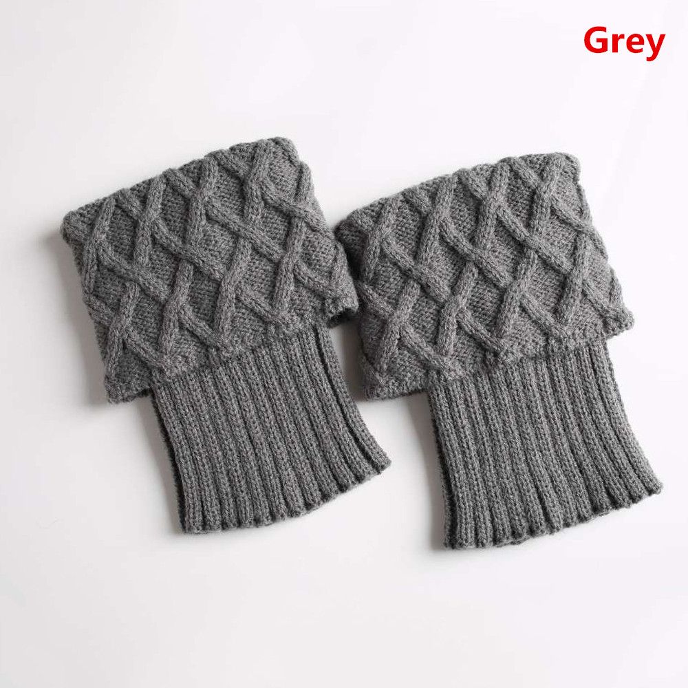 1Pc Vrouwen Winter Warme Lange Boot Sokken Knie Hoge Bohemen Winter Gebreide Beenwarmers Laarzen Slobkousen Acryl Wollen Sokken: C-grey