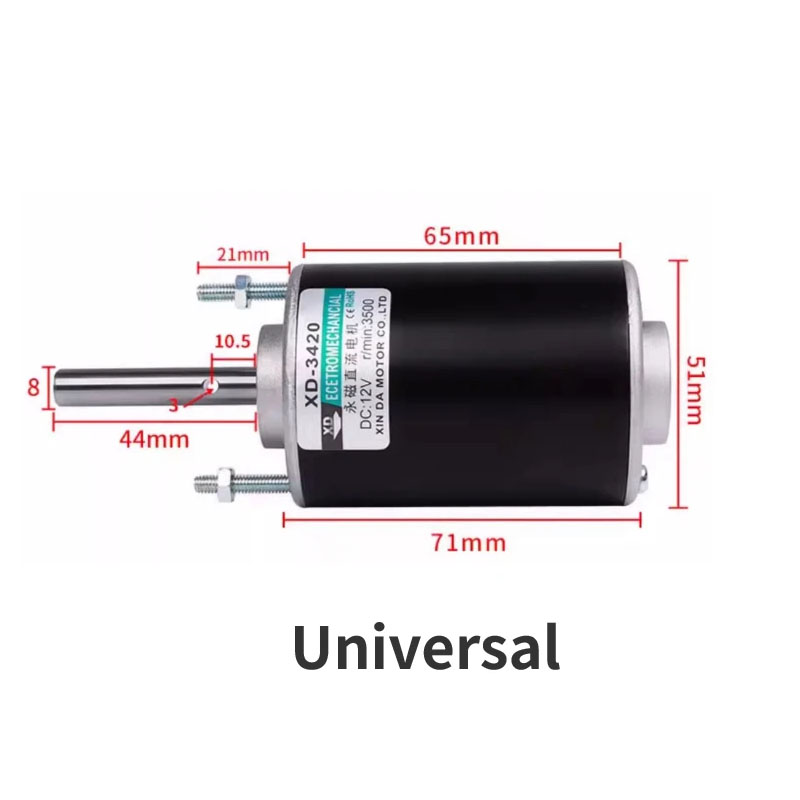 Dc-motor med høyt dreiemoment, 12v/24v permanentmagnetmotorer, gjør-det-selv-generatormotor, 30w cw/ccw, 3500/7000 o/min med montert hastighetsregulator: kaki / Eu-plugg / 20 stk