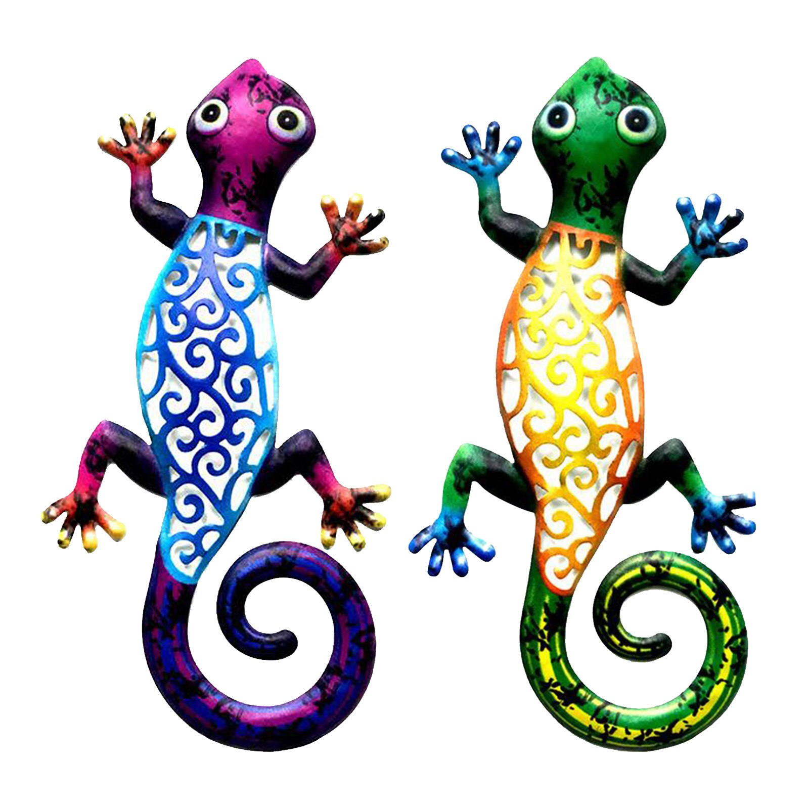 Jern kunst gecko ornamenter udendørs metal firben kunst ing skulptur til terrasse