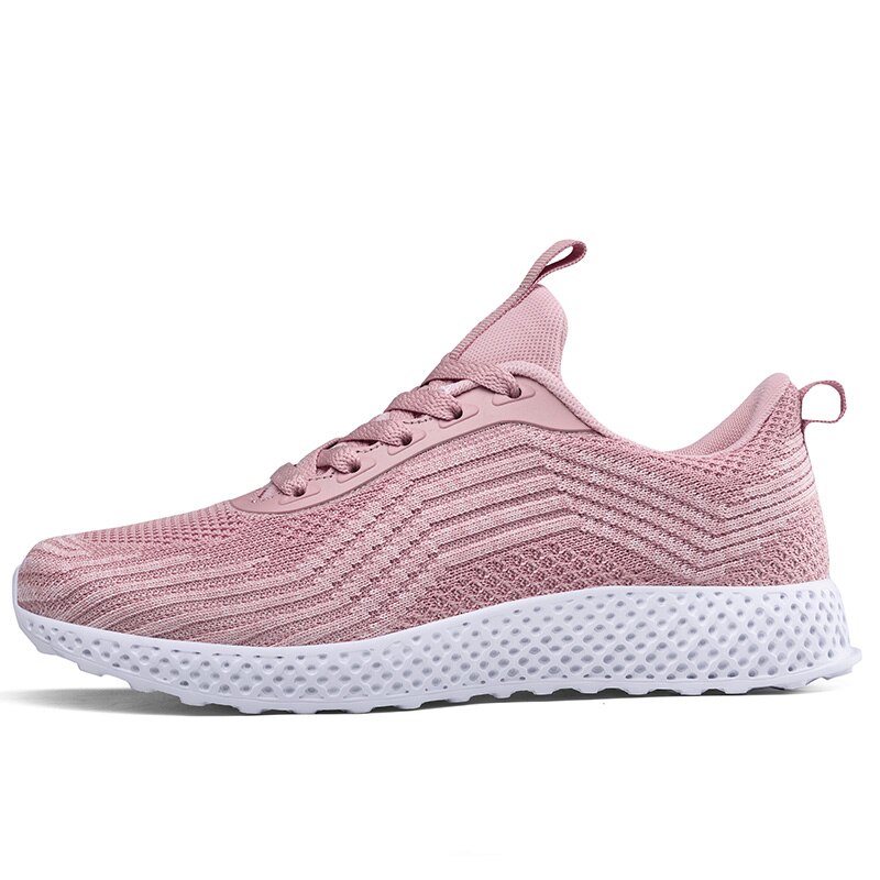 Chaussures de Tennis légères et antidérapantes pour femmes, baskets plates à lacets et à bretelles croisées rondes, de gymnastique, d&#39;extérieur, d&#39;automne: pink woman shoes / 8.5