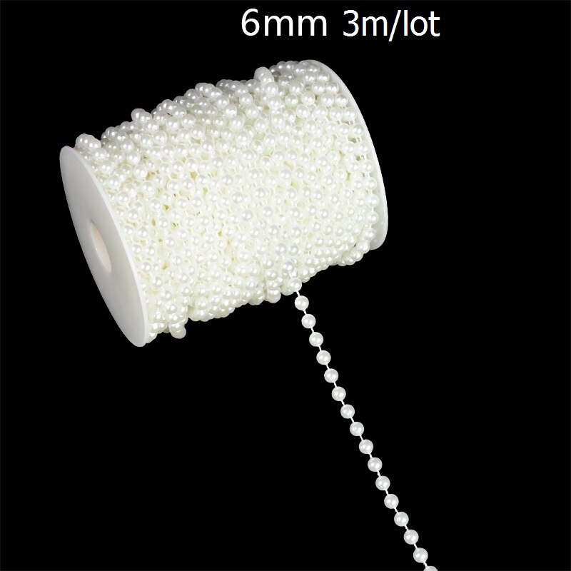 3M 4-10mm Garment Beads Chain Artificial Pearl String Line Handmade Accessories for DIY Wedding Decoration Imitation Pearl Beads: B03-6mm