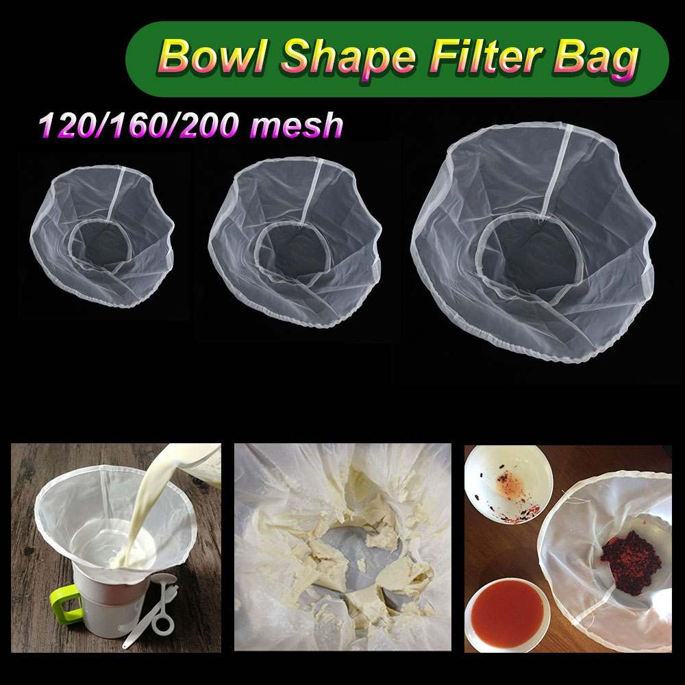 Filtre à vin réutilisable à maille Fine | Jus de soja, lait noix, lait thé, Nylon, sac filtrant, aliments café filtre tissu de fromage, cuisson tout usage