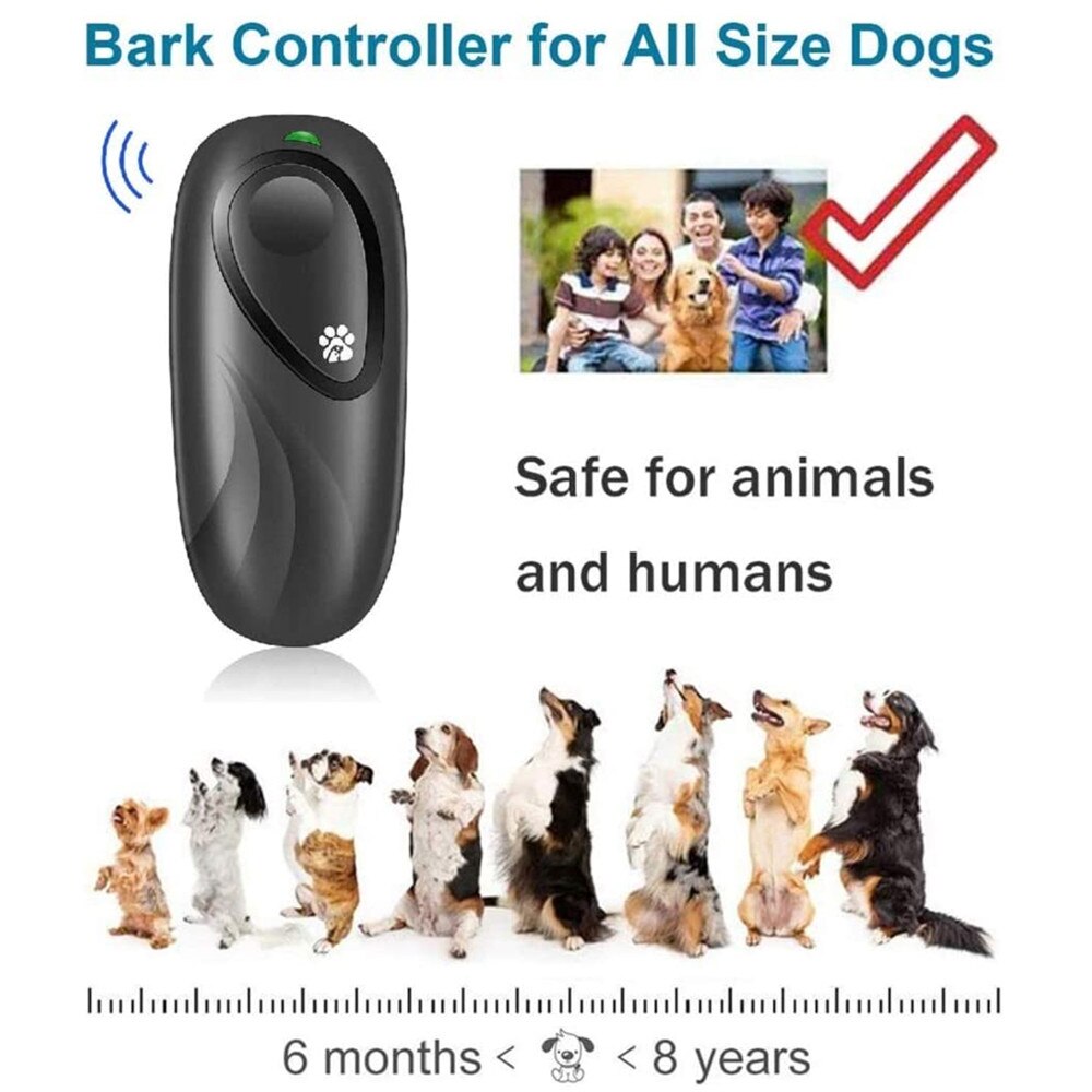 Ultrasonic Dog Bark Control Device 2 in 1 Adjustable Frequency Dog Barking Control Devices Handheld Dog Training Behavior Device