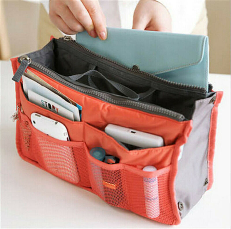 Handtas Organizer Insert Liner Rits Reistas Cosmetische Zakken Organisator Grote Portemonnee Dames Cosmetische