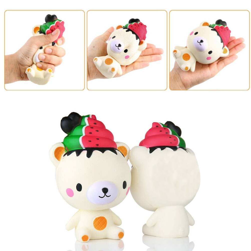 Helado oso dibujos animados Squishy lento Rising juguete de descompresión para apretar niños utensilio para adultos alivia el estrés juguete