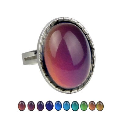 Hart Mood Kleur Veranderen Ringen Voor Vrouwen Zilveren Sieraden Passen Ring Vrouwelijke Bruiloft Belofte Ringen Dames Temperatuur Ring: 058