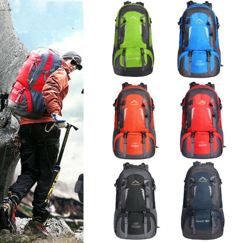 60L Outdoor Travel Hiking Camping Backpack Waterproof Rucksack Trekking Bag Pack