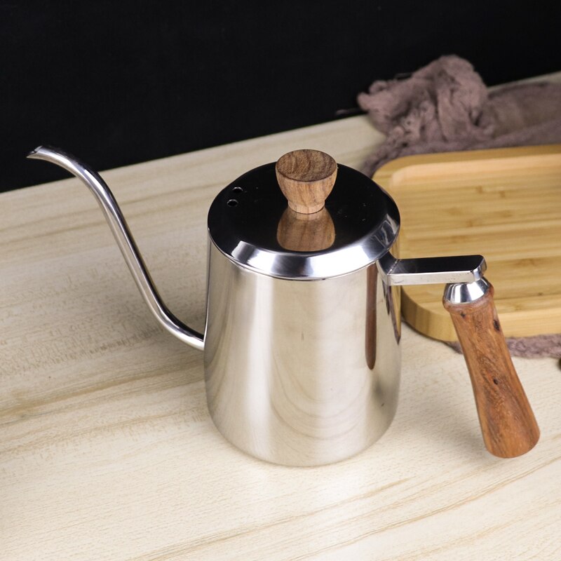 Hand brewed coffee wooden handle long beaked pot swan neck inverted pot 350ml / 600ml Coffee maker Teapot Electric kettle