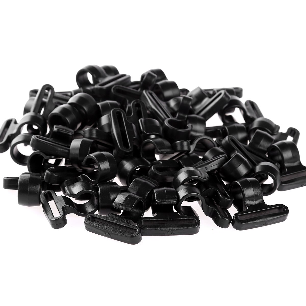 50Pcs 25mm Plastic Webbing Hooks Buckles Hooks Tent Hook Backpack Kit Accessory for Keychain Outdoor Camping Hiking
