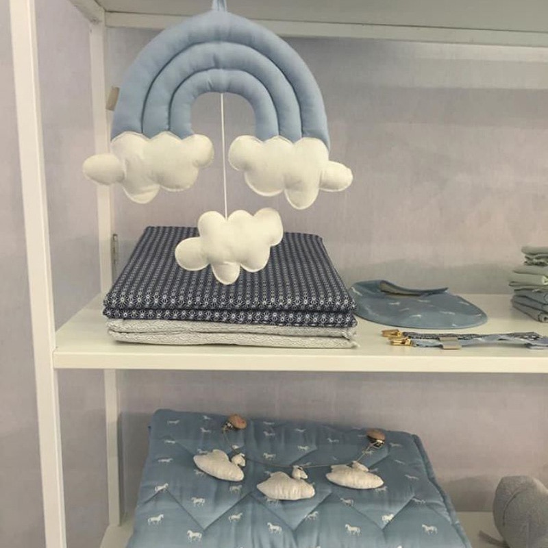 Decoración de tienda de campaña para colgar en la cama del bebé INS con nubes, decoración para la habitación de los niños, accesorios de fotografía, colgante de pared para guardería con gotas de agua y nubes