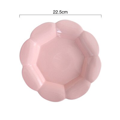 Platos de postre con forma de flor de cerámica mate, accesorios creativos para fotos, plato de fruta para pastel, plato de desayuno, vajilla de cocina, 1Pce: Pink
