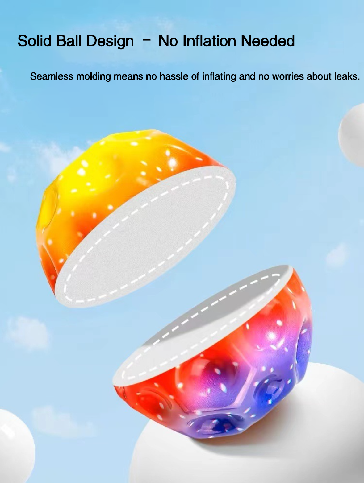 Weicher poröser Hüpfball, Mondform, Anti-elastischer Ball, Indoor-Spielzeug für Kinder, Stressabbau, kreatives , lustiger Spielball