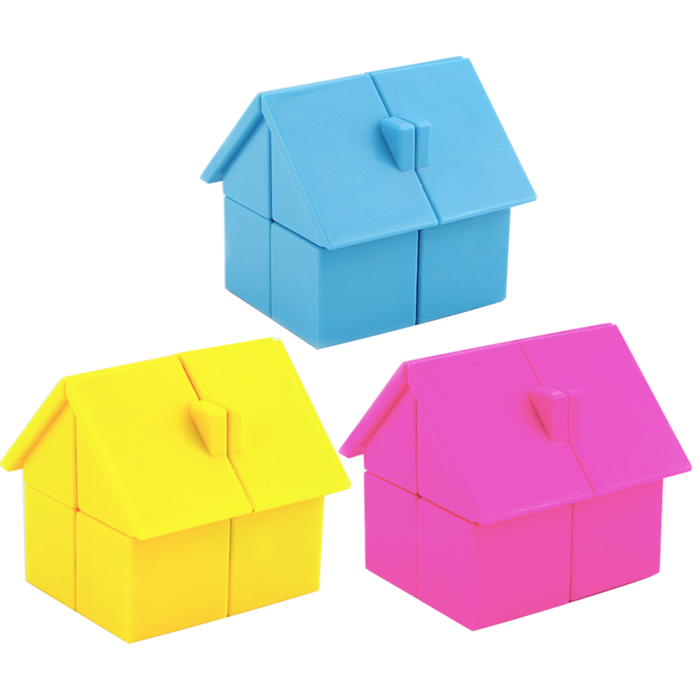 YJ YongJun House Magic Cube Puzzles Strange-Shaped In Blue/Pink/Yellow