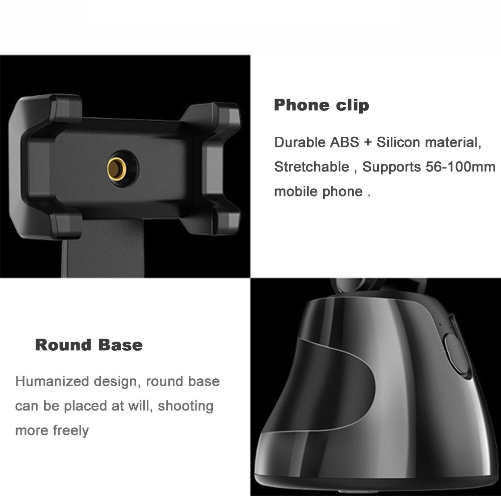 All-in-one Auto Smart Shooting Selfie Stick 360 Rotation Auto Face Tracking Object Tracking Phone Holder Desk Gimbal Stabilizer