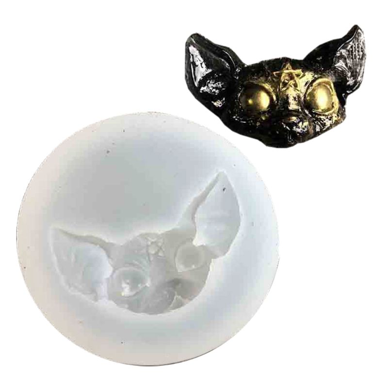 Epoksihartsia kissanriipukset silikonimuotit korujen valu sfinksi kissa 3 silmää kissan sarvet kissanpennun pää korppi varis kallo muotti