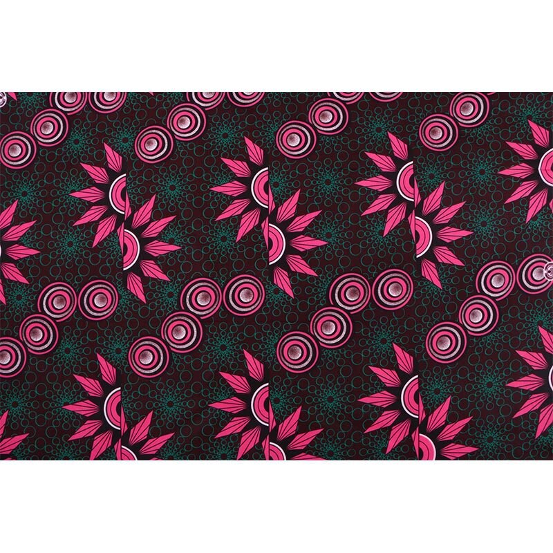 6 Yards Pink Flower African Wax Polyester Wax Fabric Pure Polyester Breathable African Ankara Wax Fabric Material for Spring