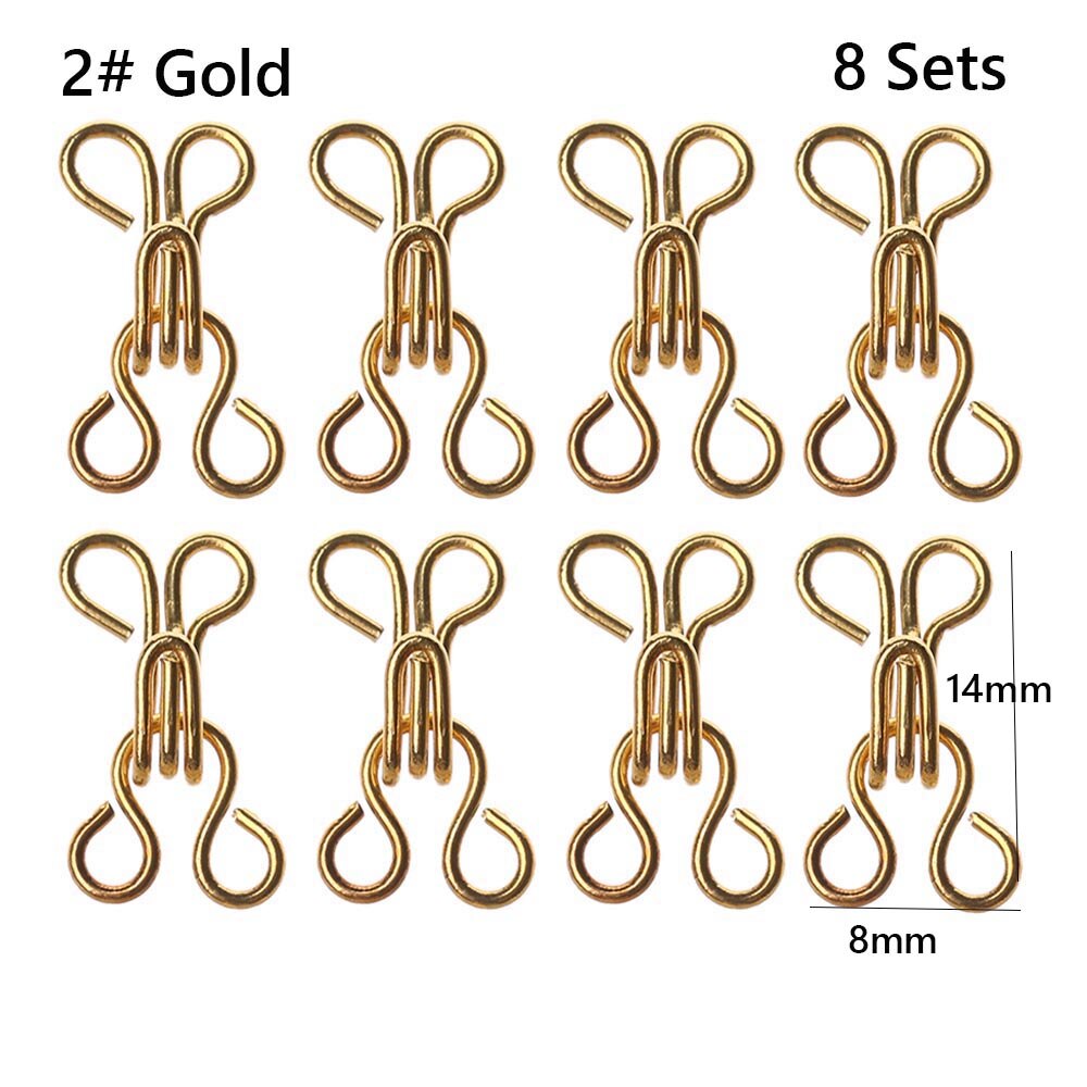 8 Sets Mini Metal Buckle DIY Doll Belt Buckles Invisible Buttons for 1/6 Doll Bags Clothes Sewing Accessories 11/14/16/18mm: Gold 14mm