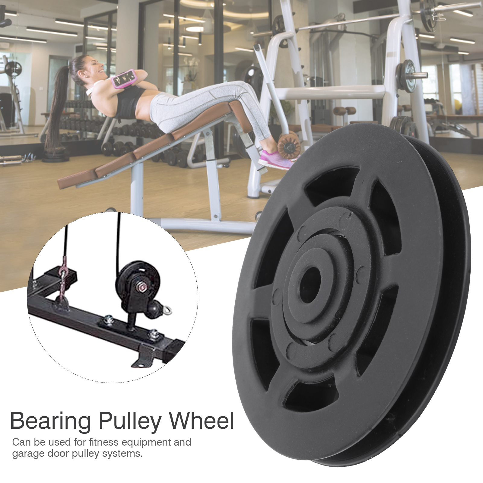 Polea de rodamiento duradera, rueda de rodamiento de nailon resistente al desgaste, Cable Gmarty, pieza de equipo de Fitness Universal para gimnasio, 95MM, 10 unidades por juego