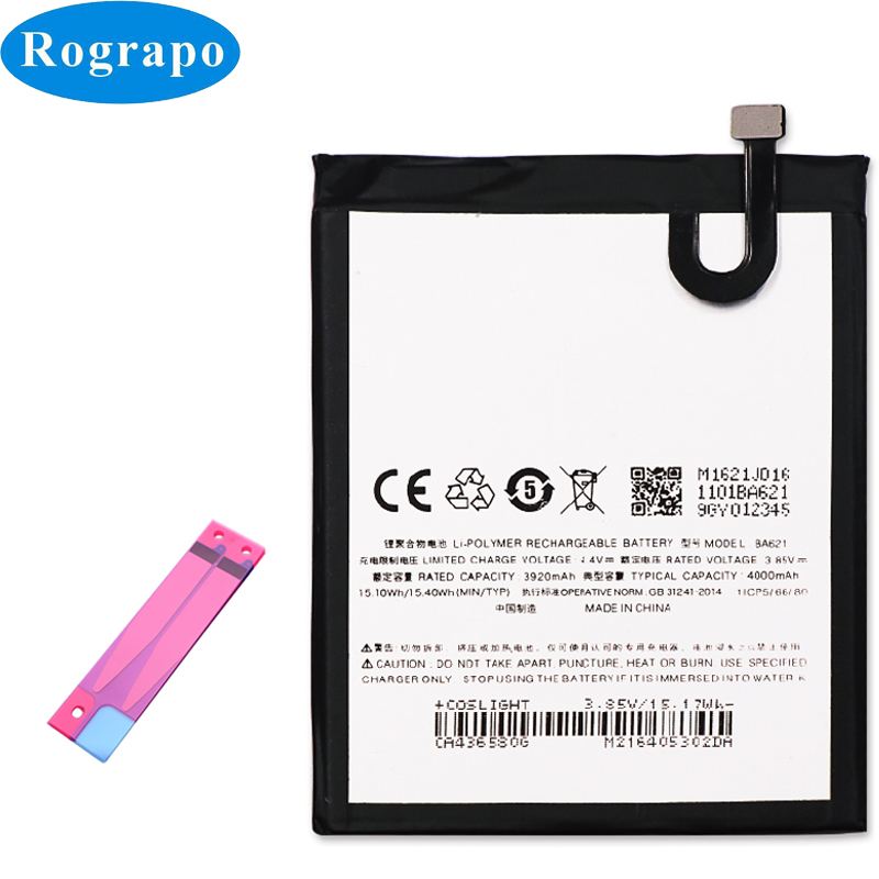 4000mAh batterie de remplacement pour Meizu Note 5 meilan note5 M5 BA621 batterie de téléphone accumulateur