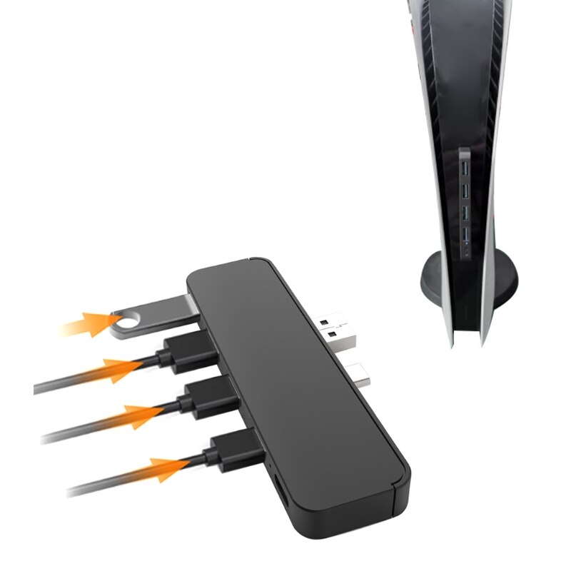 5 Port USB 3.0 Data Hub Multiple USB Port Laptop Desktop Extension Hub External USB Extender Ports for PS5