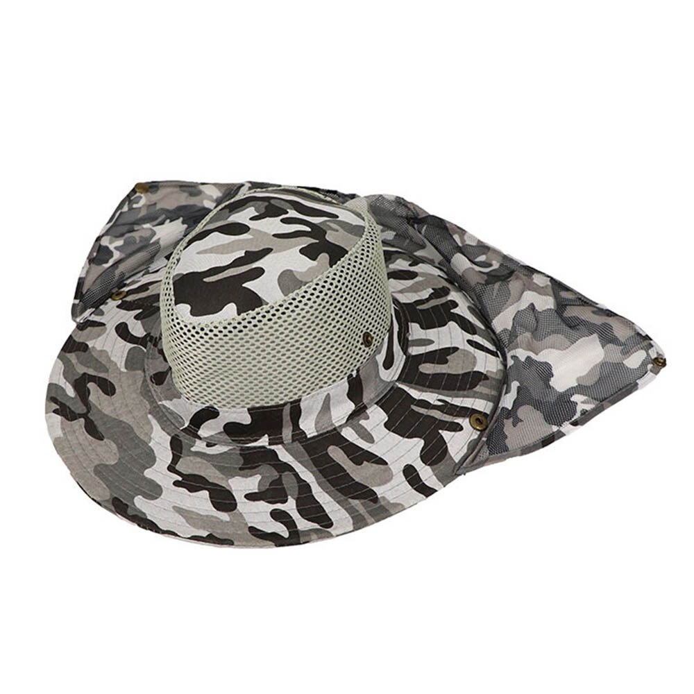 Outdoor Vissen Hoed Brede Rand Ademend Mesh Strand Hoeden Camouflage Zon Uv-bescherming Schaduw Hoed Voor Mannen Vrouwen Hoeden: MULTI