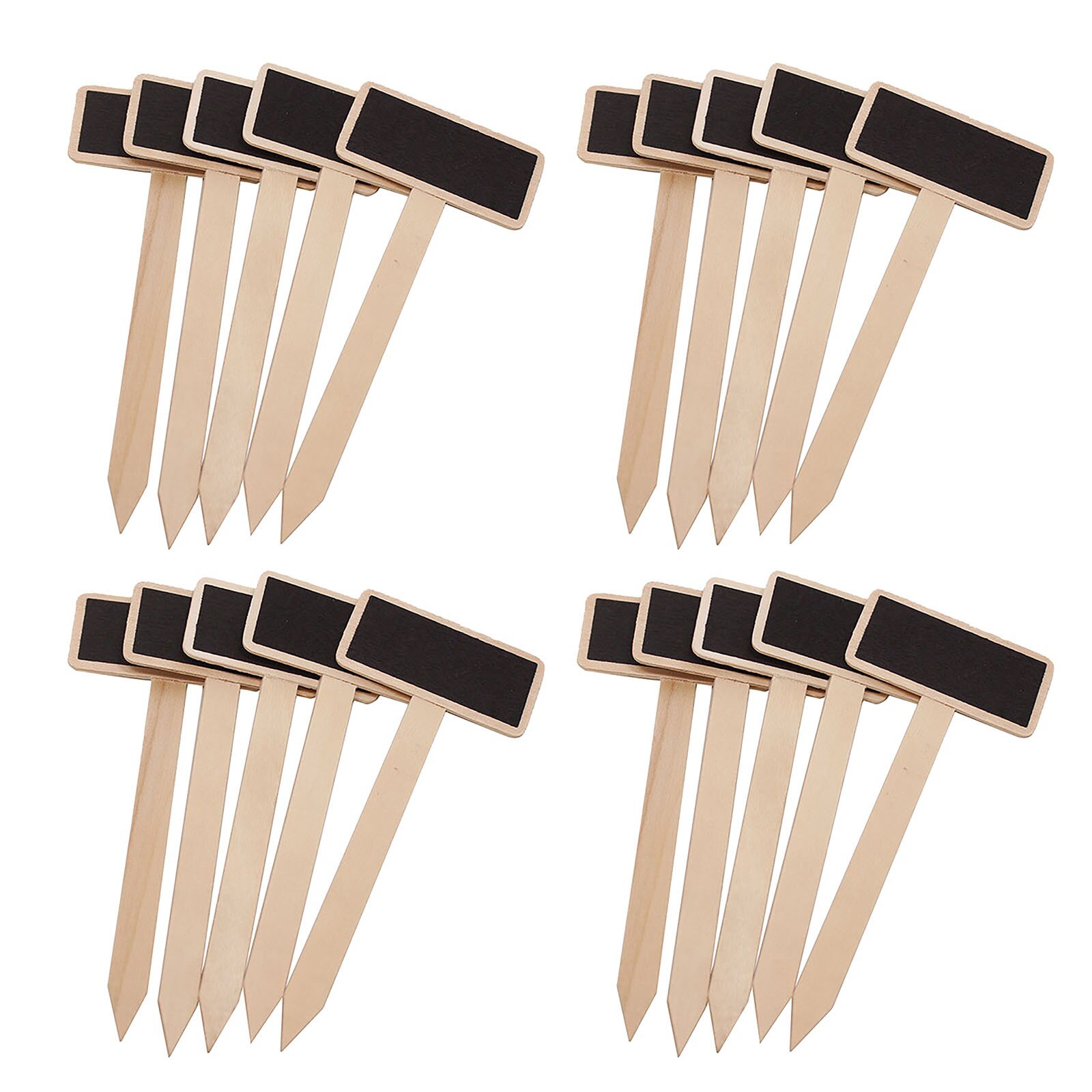 Marquage d'étiquettes de plantes de jardin, 40 Mini panneaux noirs en bois, étiquettes de jardinage imperméables pour jardin d'enfants, Pile de fleurs: as show   20PC
