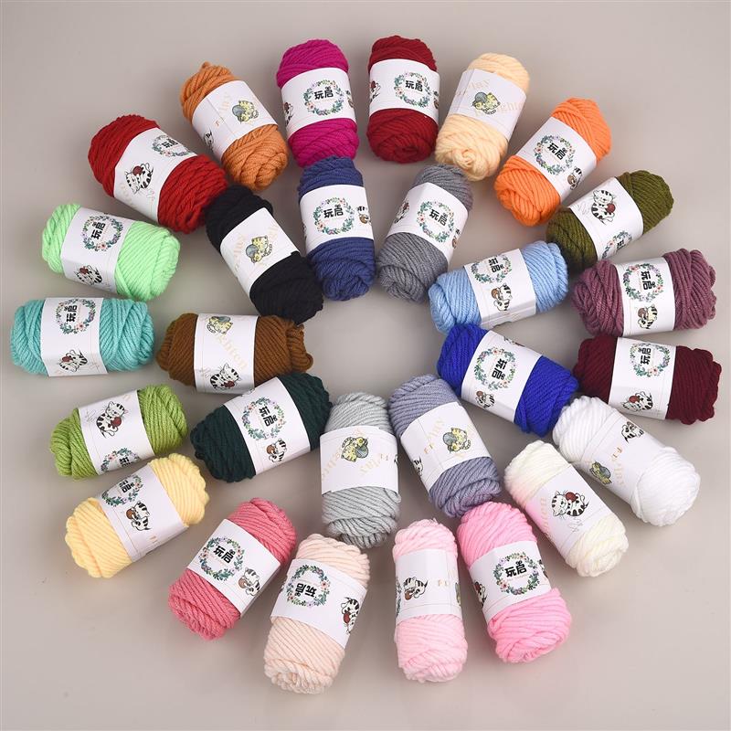 10G 5ply Cotton Knitting Wool Yarn Thick Fiber Yarn Velvet Yarn Hand Knitting Wool Crochet Yarn For DIY Sweate Hat Dolls