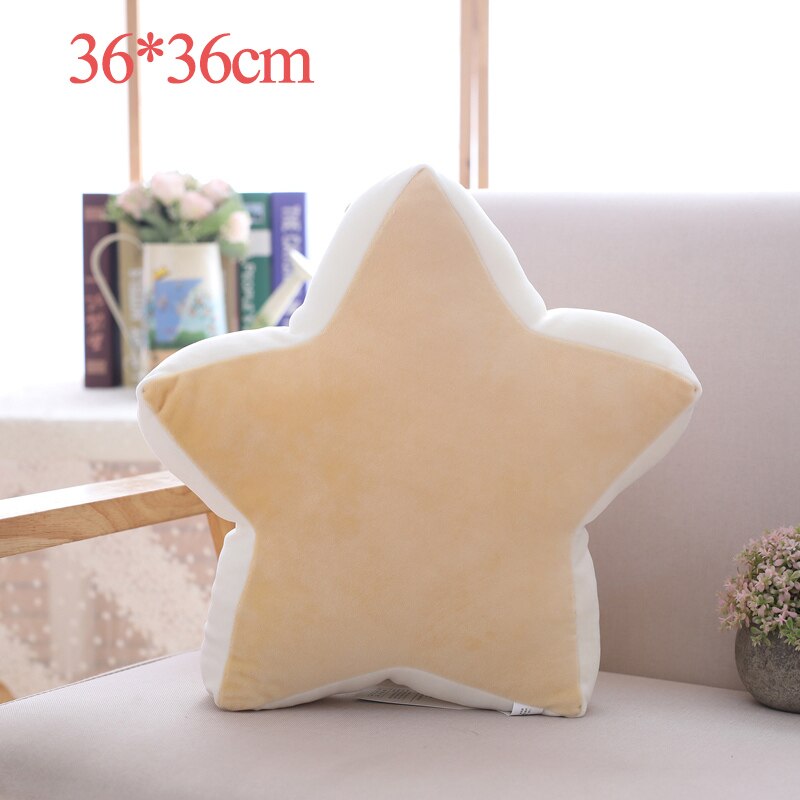 1 pc ins fargerik plysj lucky cloud raibow moon star puter dun bomull fylt dekor plysj pute pute for sofa stol: Gul stjerne