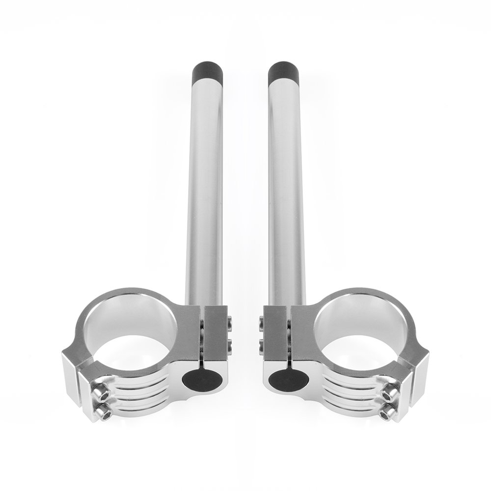 50mm universal clip on bar styret clip-ons silver clip on clamp gaffel handtag bar motorcykel tillbehör