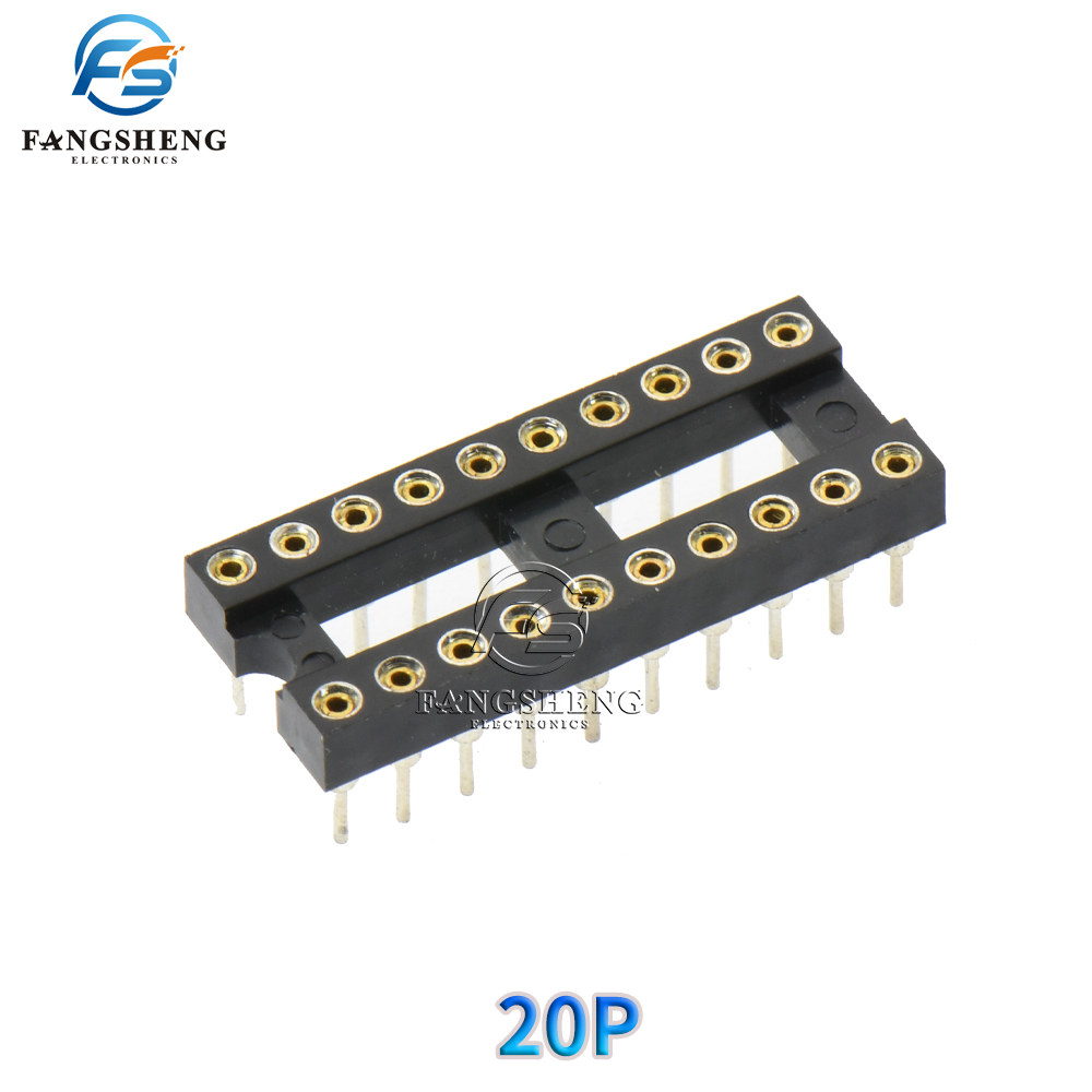 10 st. runda hål ic-sockel dip 6 8 14 16 18 20 24 28 40- poliga socklar dip 6 dip 8 dip 14 dip 16 dip 18 dip 20 dip 28 40 polig kontakt: Brun / 5-9 st