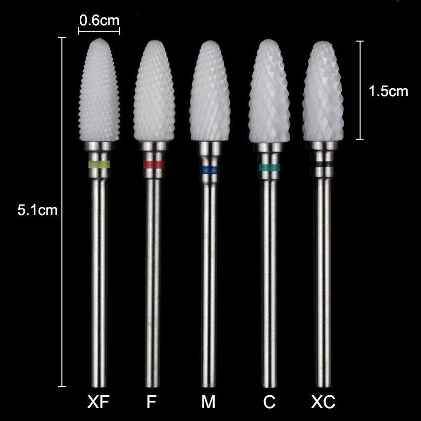 Tignish 1 Uds 3/32 ''broca de clavo de cerámica forma de llama UV Gel polaco quitar taladro eléctrico manicura pedicura herramientas de archivo
