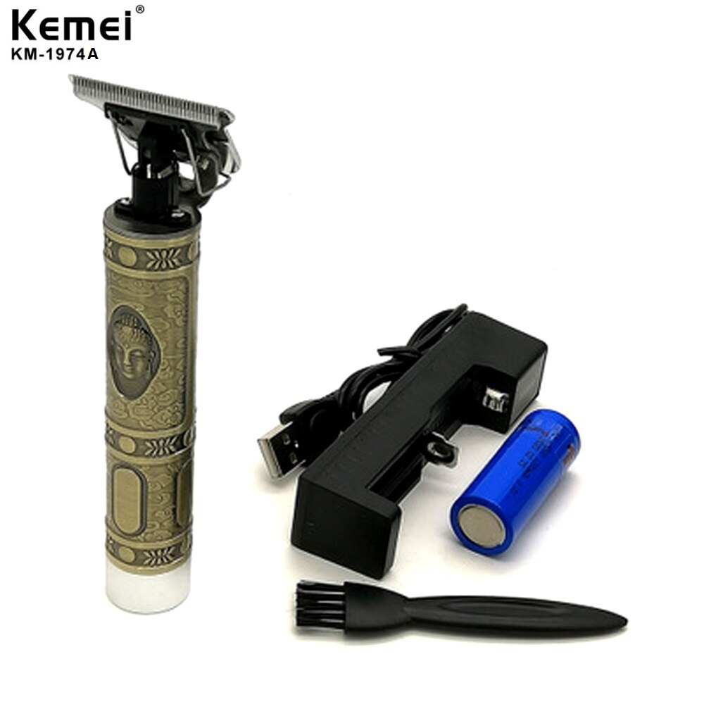 Kemei Glatze kabellos Haar Haarschneidemaschine 0 mm Männlichen Carving Trimmer Glatze Rasieren Schaber Kurze Haare Schneiden Abschluss Maschine: 1974A Nein Kasten