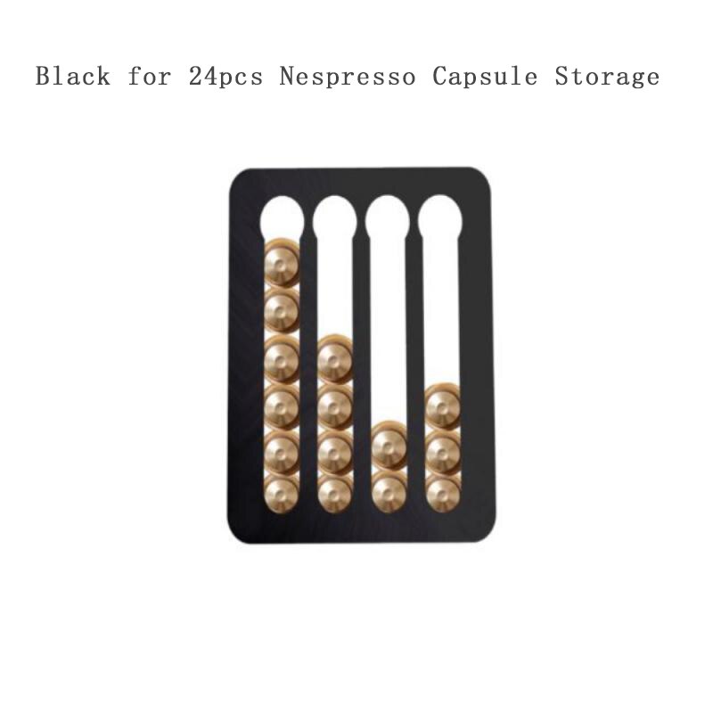24/40 pods nespresso capsule opbergrek keukenkast restaurant wandtype opbergrek aluminium beugel koffie opbergplanken: 24 stuks zwart
