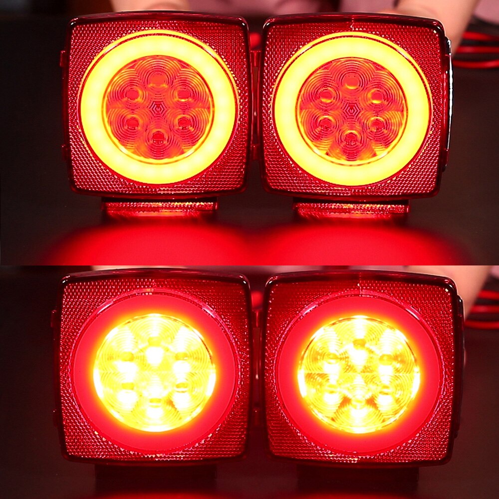 Boot Trailer Dompelpompen Waterdichte Vierkante Led-achterlicht Side Light Bracket Kabelboom Met Reflecterende Strip Kit Achterlicht