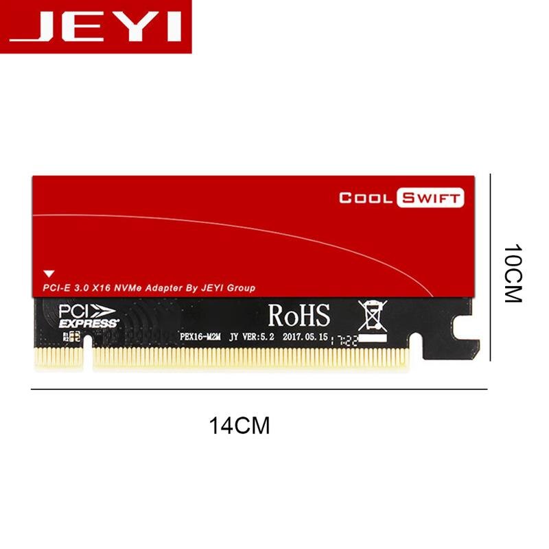 Jeyi Pcie M2 Adapter M Sleutel M2 Ssd Nvme Naar Pcie Ssd 2280 Adapter Ngff M.2 Pci-E X16 Converter Kaart met Warmte Doos: Red