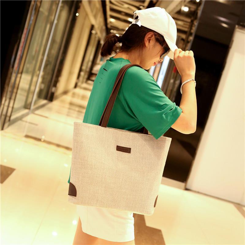 Katoen Linnen Literaire Schouder Canvas Tas Met Rits Handtas Eenvoudige Grote Casual Leuke Soft Shopping Tassen Voor Meisjes