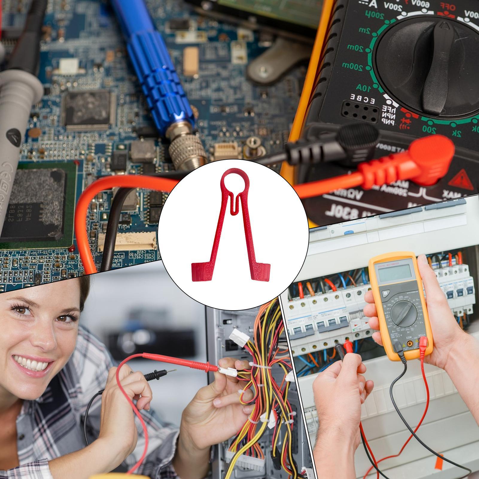 Multimeter Probe Holder Test Meter Probes Clamping Tool Electrical Testing Power Supplies One Hand Repairing Accessories