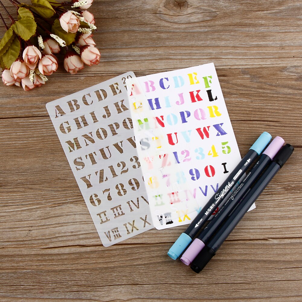 1pc Hollow Ruler Plastic Stencils Bullet DIY Journal Stencil Template Journal Notebook Diary Scrapbook Stationery Portable Art