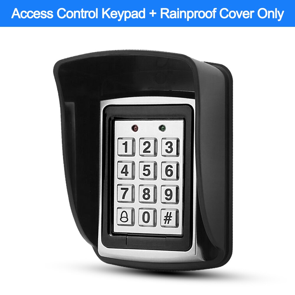 Outdoor Metal RFID Access Control Keypad Card Reader Waterproof Cover 125KHz 10PCS Keyfobs Rainproof for Access Control System: Keypad with Cover