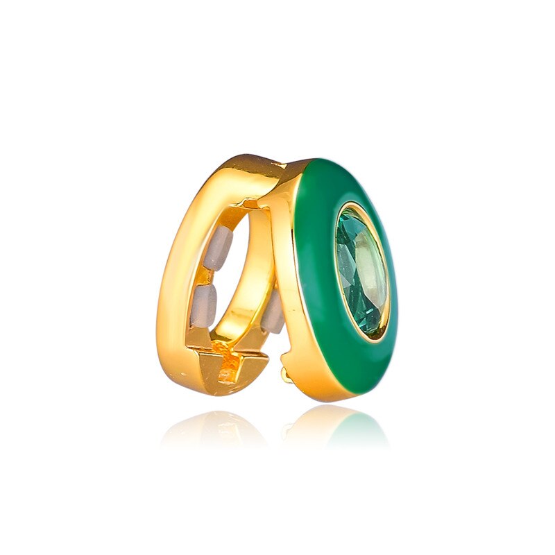 Reflexions Radiant Green Circle Clip Beads for Silver 925 Charms Bracelets Women Reflexions Golden Shine Bead for Jewelry Making