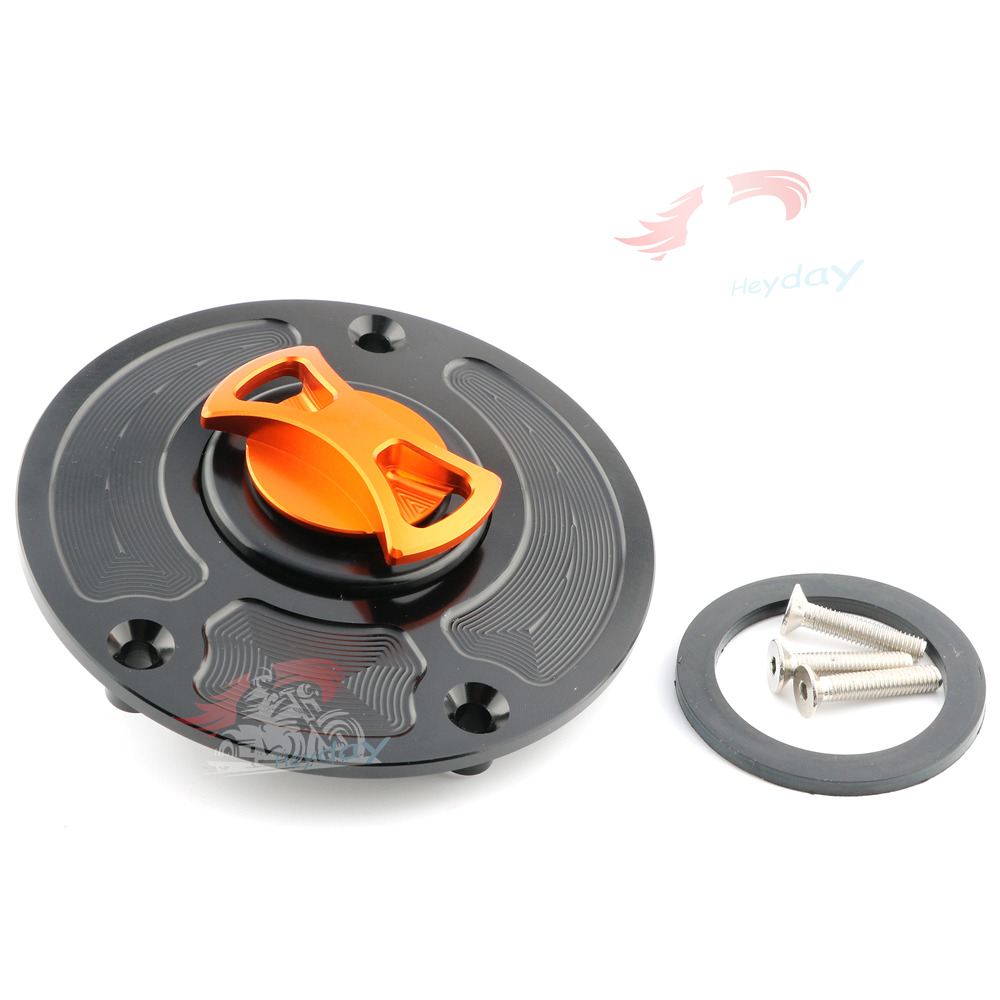 Keyless Gas Tank Cap Cover For Yamaha R25 /a MT10 / FZ8 FZ16 /R125 /XSR700 / XSR900 (ABS) /R3 14-15: Orange