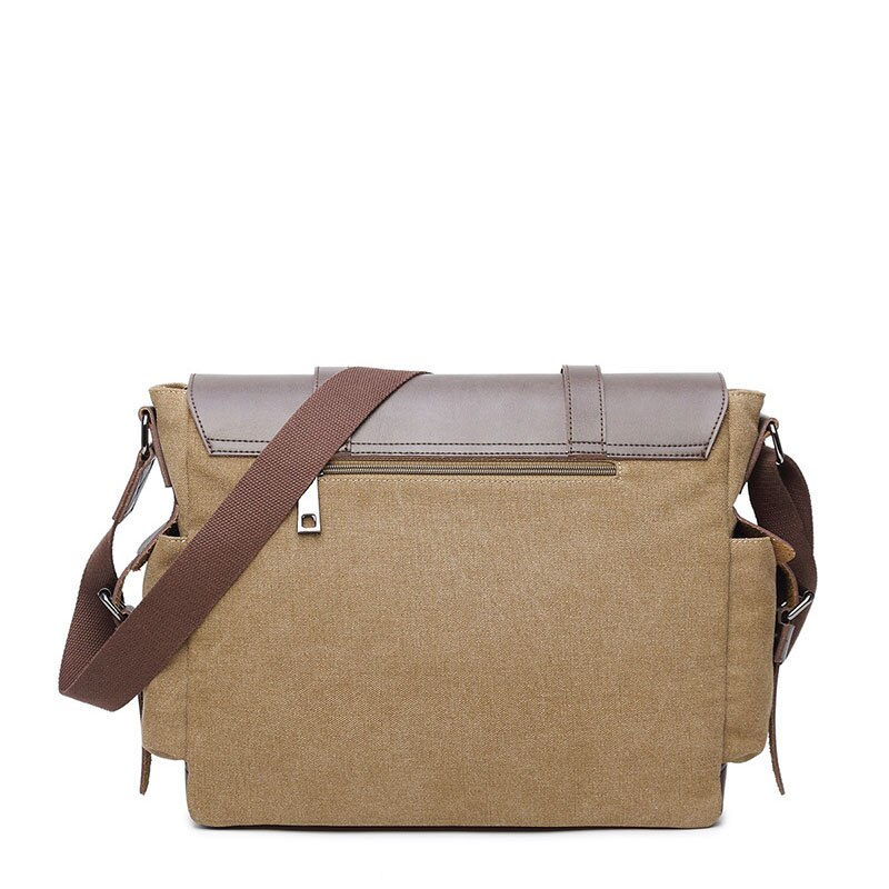 Canvas Aktetas Vintage Mannen Messenger Bags Man Schoudertas Met Lederen Crossbody Tassen Aktetas