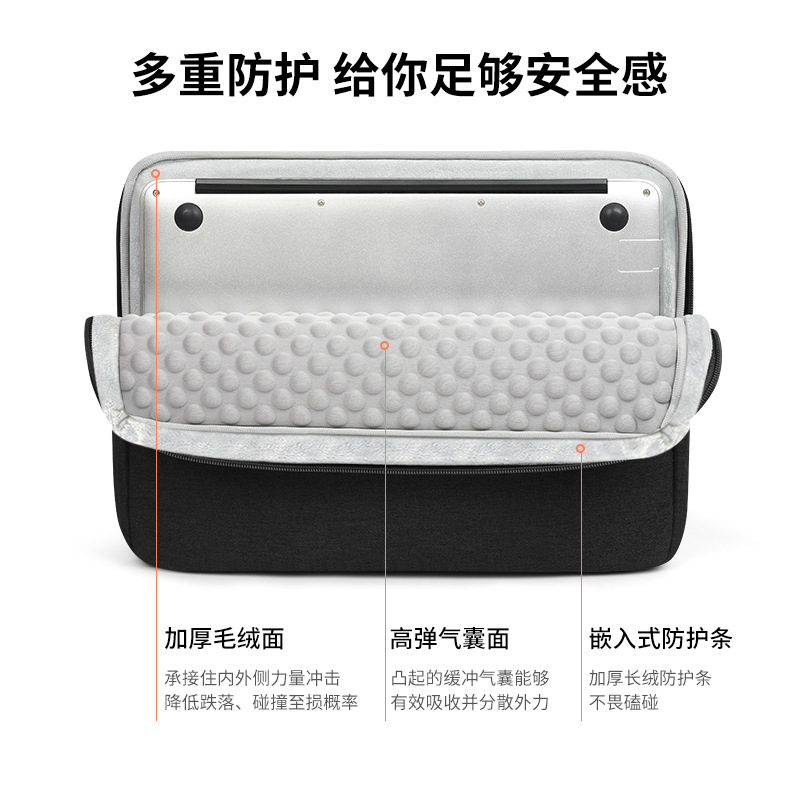 Thick airbag shock-absorbing laptop bag suitable for Apple MacBook portable business travel laptop bag