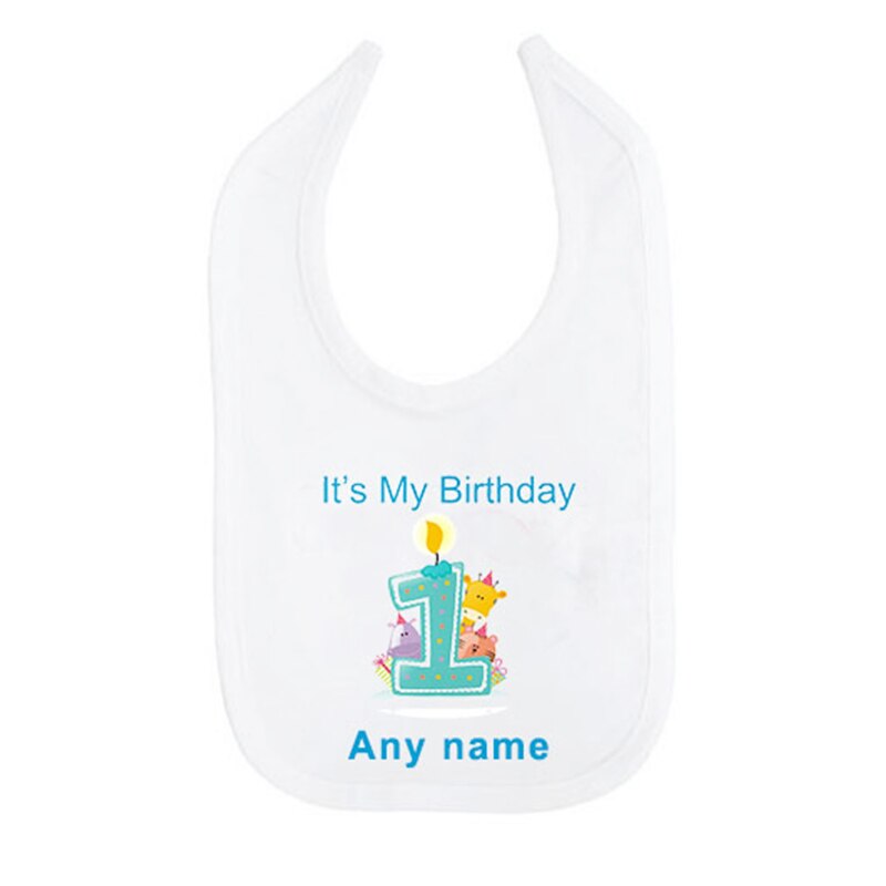 Erste Geburtstag Individuelle Personalisieren Baby Bib Kinder Kleinkind Abendessen Fütterung Lätzchen Bandanas Spucktücher baby lätzchen Baby Dusche