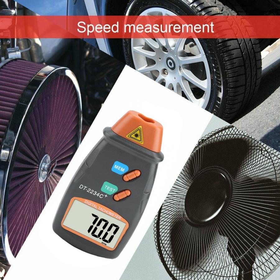 Digital Tachometer Handheld Tachometer Non Contact Tester Rate Meter Tool Air Meter