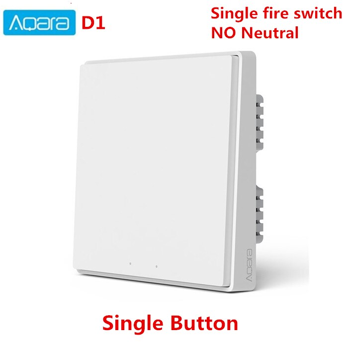 Aqara-Interruptor de pared inteligente D1 Zigbee, interruptor de luz inalámbrico con 3 botones y Control de voz Neutral para Xiaomi mijia mi home homekit: wall single key